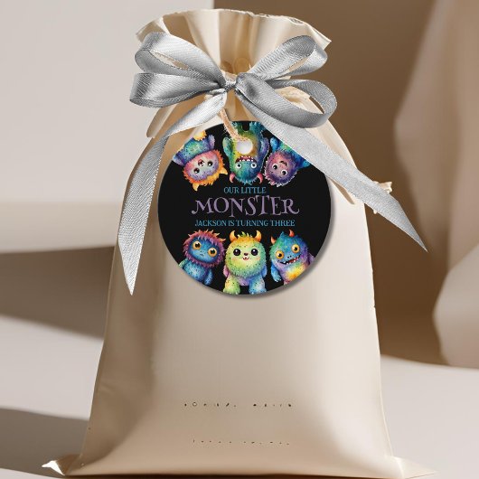 Schattigee Knuffelige Kleurrijke Kleine Monsters K Bedankjes Labels