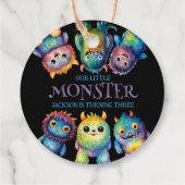 Schattigee Knuffelige Kleurrijke Kleine Monsters K Bedankjes Labels (Achterkant)