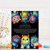 Schattigee Knuffelige Kleurrijke Kleine Monsters K Bedankkaart