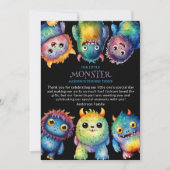 Schattigee Knuffelige Kleurrijke Kleine Monsters K Bedankkaart (Voorkant)