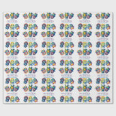 Schattigee Knuffelige Kleurrijke Kleine Monsters K Cadeaupapier (Vlak)