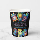 Schattigee Knuffelige Kleurrijke Kleine Monsters K Papieren Bekers (Achterkant)