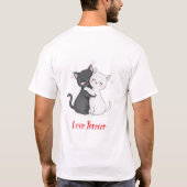 Schattigee knuffelkatten met hart t-shirt (Achterkant)