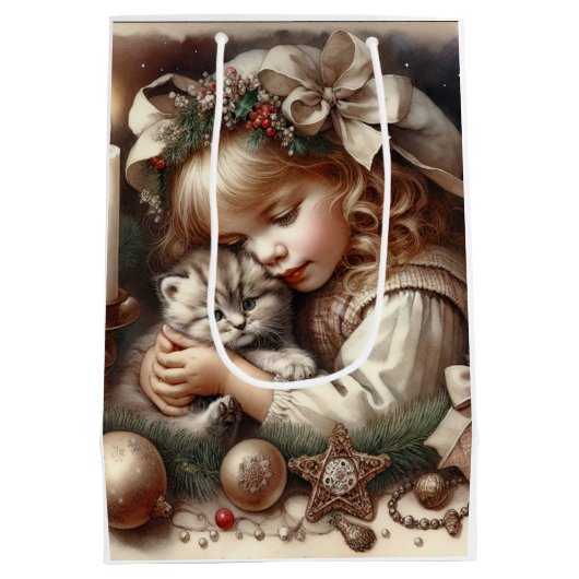 Schattigee Knuffelkitten Kerst Medium Cadeauzakje (Achterkant)