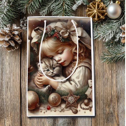 Schattigee Knuffelkitten Kerst Medium Cadeauzakje