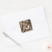 Schattigee Knuffelkitten Kerst Vierkante Sticker (Envelop)