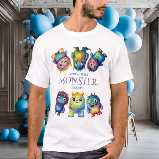 Schattigee Knuffelkleurige Kleine Monsters Verjaar T-shirt