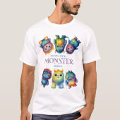 Schattigee Knuffelkleurige Kleine Monsters Verjaar T-shirt (Voorkant)