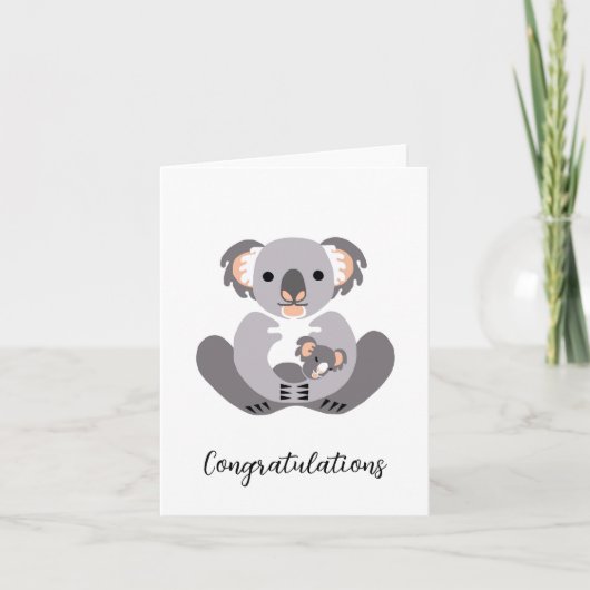 Schattigee Knuffelkoala — Baby Gefeliciteerd Kaart (Voorkant)