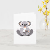 Schattigee Knuffelkoala — Bedreigde dierengrafiek Kaart (Gele Bloem)