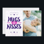 Schattigee knuffels & kussen rustieke foto Valenti Feestdagenkaart<br><div class="desc">Schattigee knuffels & kisses rustieke foto Valentijnsdag Kaart | Stuur Valentijnsdag groeten aan familie en vrienden met deze aanpasbare Valentijnsdag fotokaart. Het heeft rustieke letters in roze en paarse kleuren.  door uw eigen teksten en foto toe te voegen.</div>