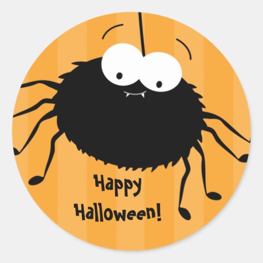 Schattigee knuffelspin Halloween Envelope Seals Ronde Sticker (Voorkant)
