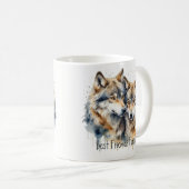 Schattigee knuffelwolven beste vrienden voor altij koffiemok (Voorkant rechts)