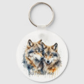 Schattigee knuffelwolven beste vrienden voor altij sleutelhanger (Achterkant)
