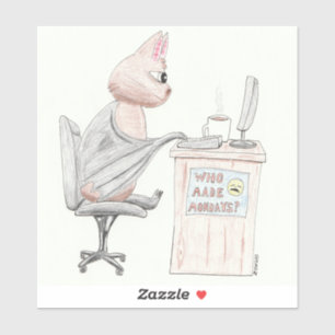 Schattigee knuppel bij de Kantoor Sticker