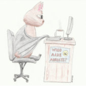 Schattigee knuppel bij de Kantoor Sticker (Voorkant)