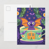 Schattigee knuppel in een Halloween Teacup Briefkaart (Voorkant / Achterkant)