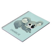 Schattigee Koala aangepaste naam notitieboek (Linkerzijde)