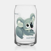 Schattigee Koala aangepaste naam & tekst Blikvorm Glas (Voorkant)