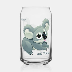 Schattigee Koala aangepaste naam & tekst Blikvorm Glas