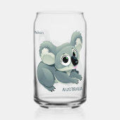 Schattigee Koala aangepaste naam & tekst Blikvorm Glas (Achterkant)