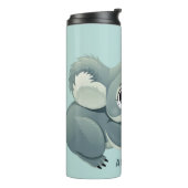 Schattigee Koala aangepaste naam & tekst tumbler Thermosbeker (Gedraaid links)