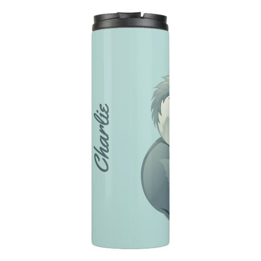 Schattigee Koala aangepaste naam & tekst tumbler Thermosbeker (Achterkant)