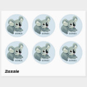Schattigee Koala aangepaste tekst stickers (Vel)