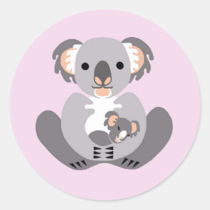 Schattigee KOALA -Aussie wilde dieren - Marsupial Ronde Sticker