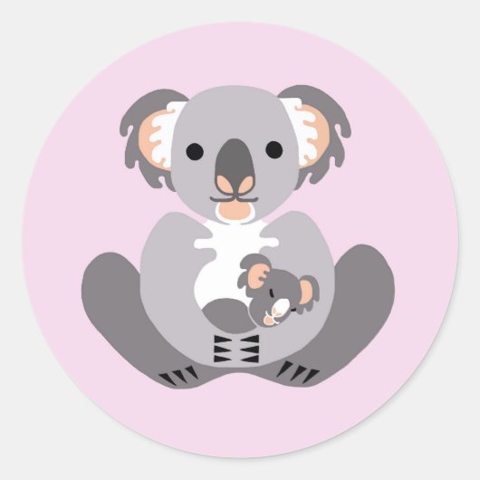 Schattigee KOALA -Aussie wilde dieren - Marsupial Ronde Sticker (Voorkant)