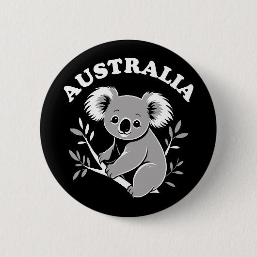 Schattigee Koala - Australië Ronde Button 5,7 Cm (Voorkant)