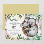 Schattigee Koala Baby en Koala Moeder Baby shower Kaart (Voorkant / Achterkant)