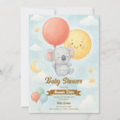 Schattigee Koala Baby shower uitnodiging (Voorkant)