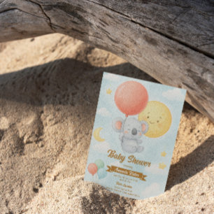 Schattigee Koala Baby shower uitnodiging