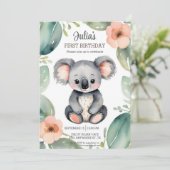 Schattigee Koala Baby Verjaardag Kaart (Staand voorkant)