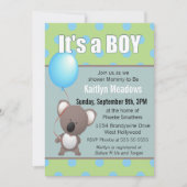 Schattigee Koala Beer Baby Boy Shower Kaart (Voorkant)