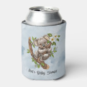 Schattigee Koala Beer Blauwe Waterverf Baby shower Blikjeskoeler (Blikje Voorkant)