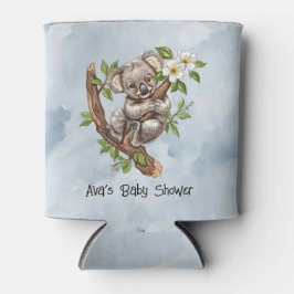 Schattigee Koala Beer Blauwe Waterverf Baby shower Blikjeskoeler