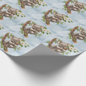 Schattigee Koala Beer Blauwe Waterverf Baby shower Cadeaupapier (Hoek)