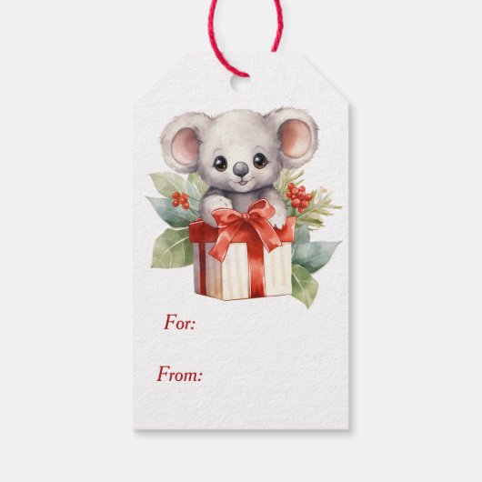 Schattigee Koala Beer Cadeaupakket Kerst Cadeaulabel (Achterkant)