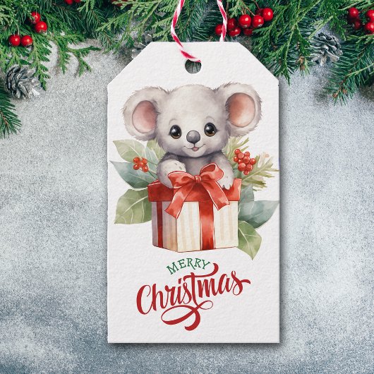 Schattigee Koala Beer Cadeaupakket Kerst Cadeaulabel
