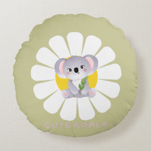 Schattigee koala Beer daisy flower Zoo Dierenliefd Rond Kussen
