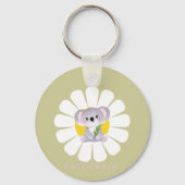 Schattigee koala Beer daisy flower Zoo Dierenliefd Sleutelhanger (Achterkant)