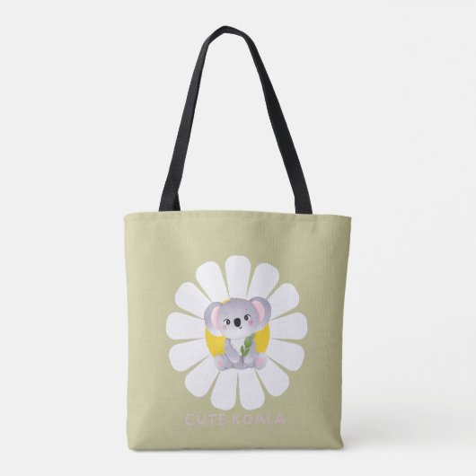 Schattigee koala Beer daisy flower Zoo Dierenliefd Tote Bag (Achterkant)