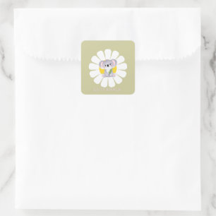 Schattigee koala Beer daisy flower Zoo Dierenliefd Vierkante Sticker