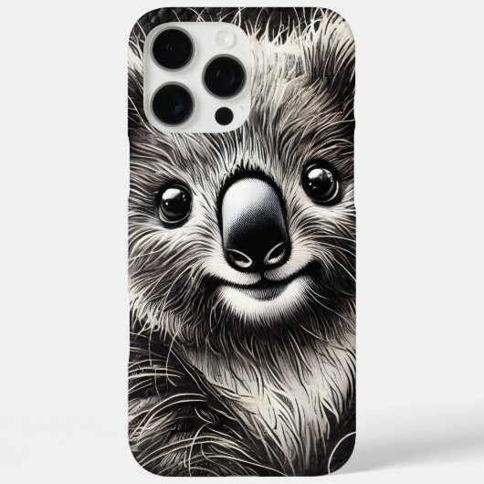 Schattigee Koala Beer Illustratie op getextureerd Case-Mate iPhone Case (Achterkant)