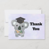 Schattigee Koala Beer in Graduation Cap Dank u Bedankkaart (Voorkant)