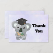 Schattigee Koala Beer in Graduation Cap Dank u Bedankkaart (Voorkant / Achterkant)