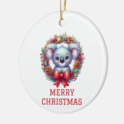 Schattigee Koala Beer Kerst Keramisch Ornament (Links)