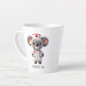 Schattigee Koala Beer Nurse gepersonaliseerd Latte Mok (Linkerhoek)